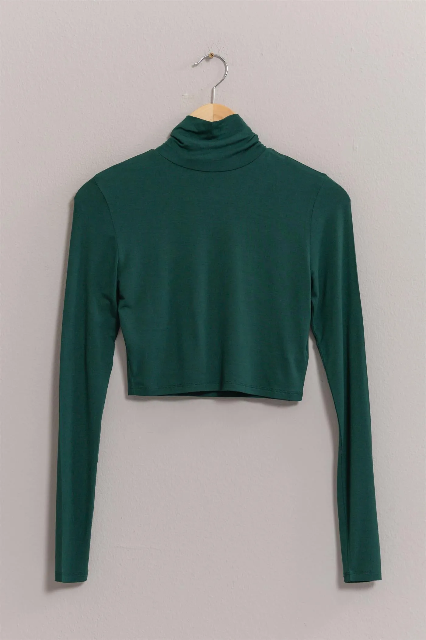DZ25A097-Long Sleeve Turtleneck Crop Top
