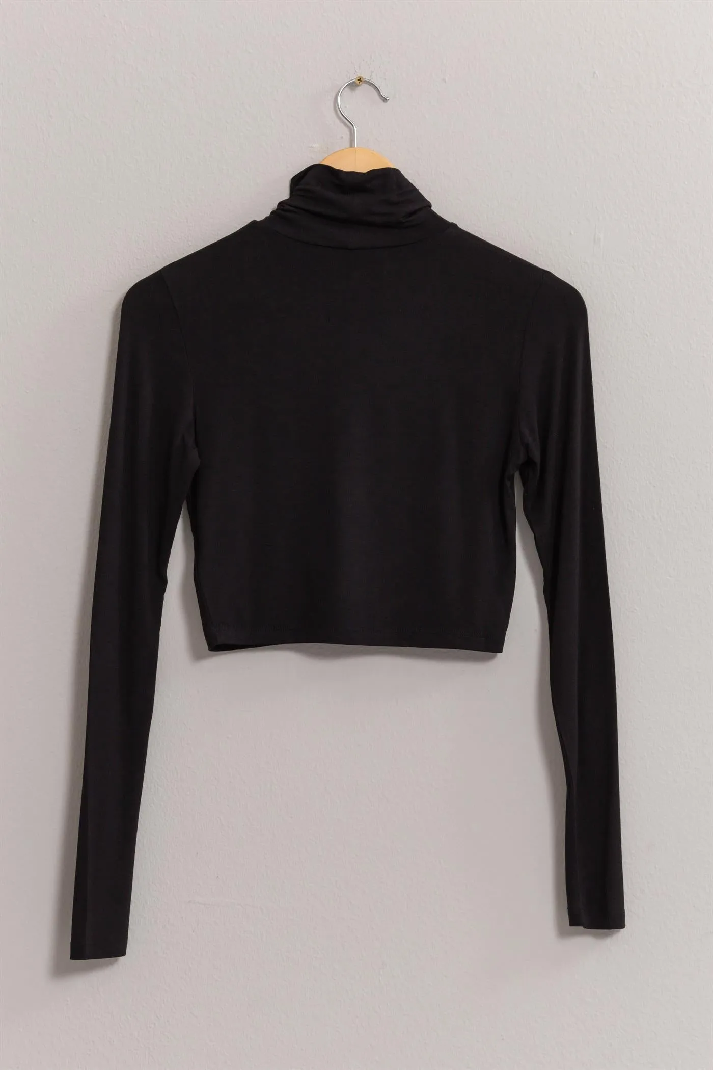 DZ25A097-Long Sleeve Turtleneck Crop Top