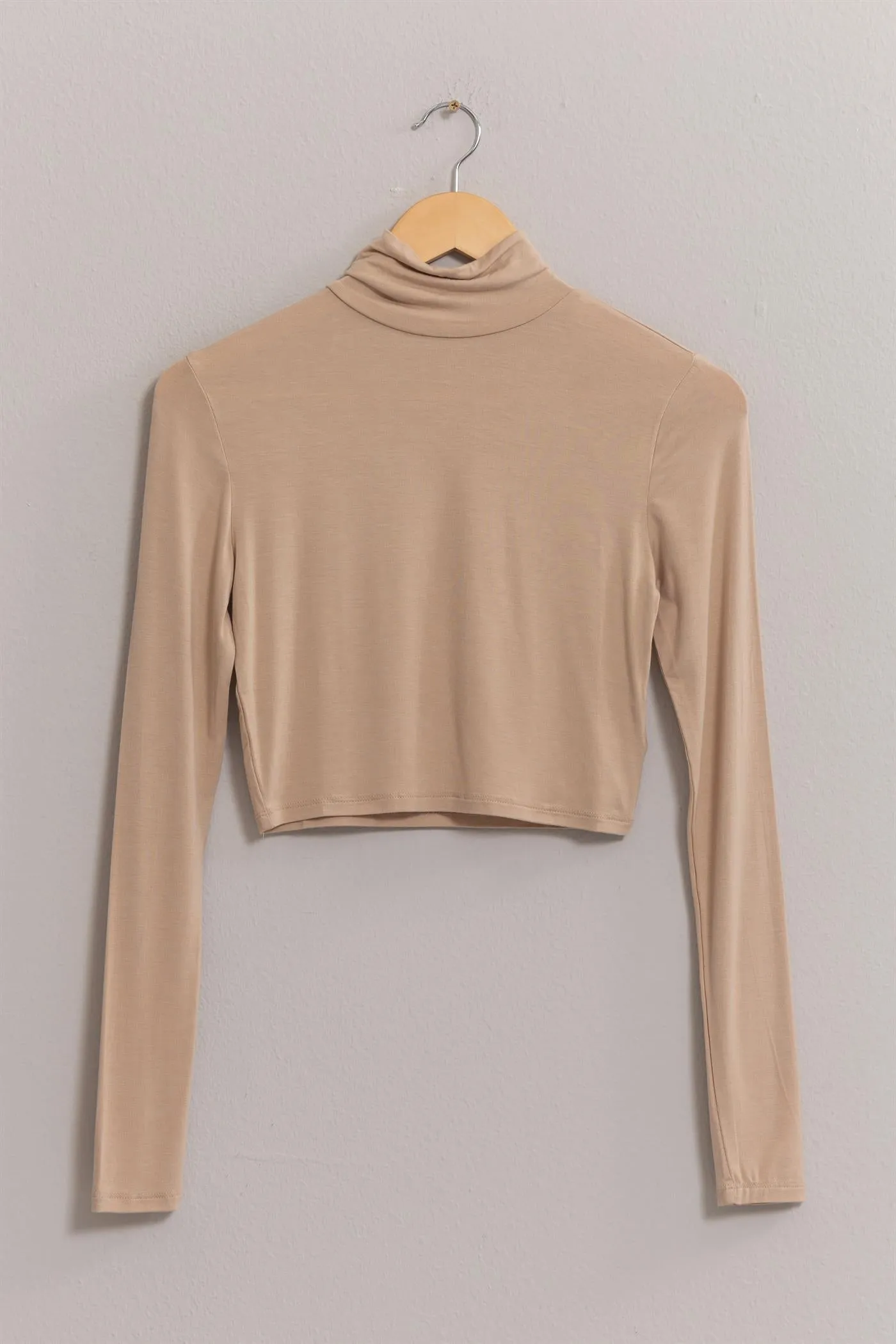 DZ25A097-Long Sleeve Turtleneck Crop Top