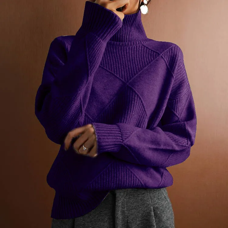 Fashion Loose High Collar Knitted Sweater