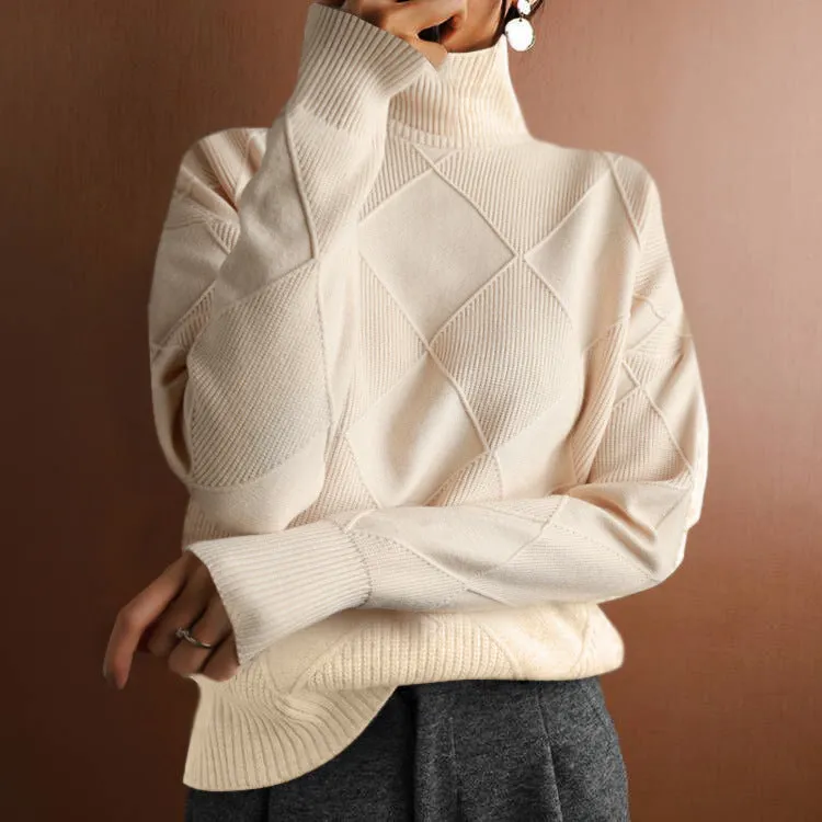 Fashion Loose High Collar Knitted Sweater