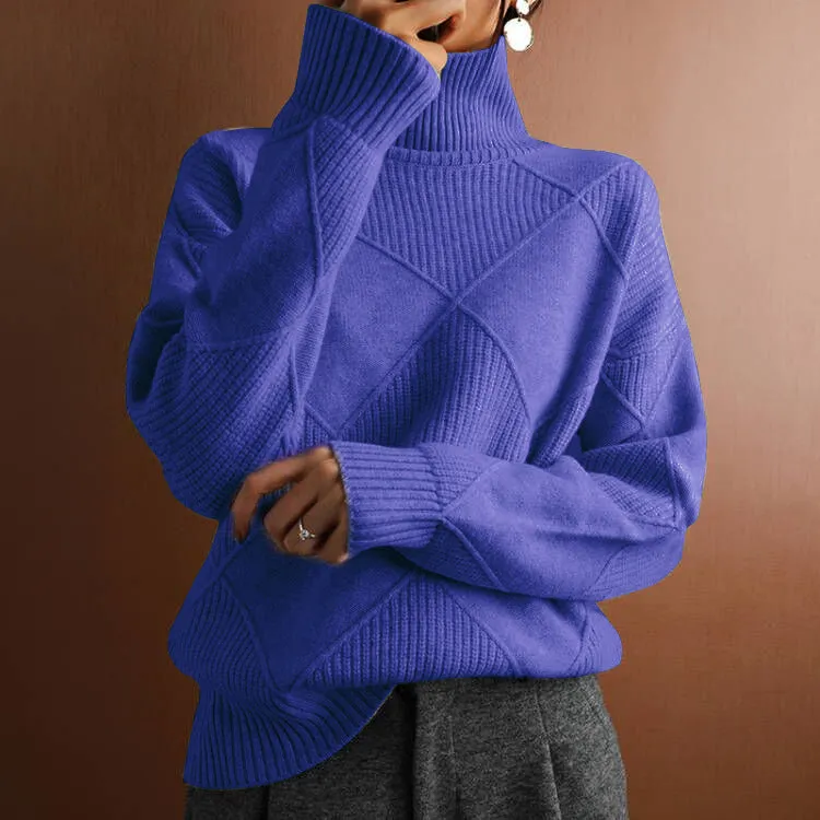 Fashion Loose High Collar Knitted Sweater