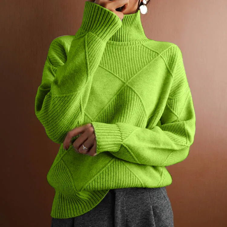 Fashion Loose High Collar Knitted Sweater