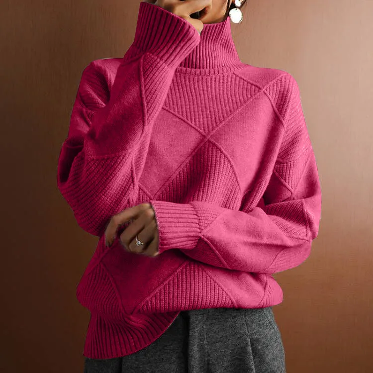 Fashion Loose High Collar Knitted Sweater