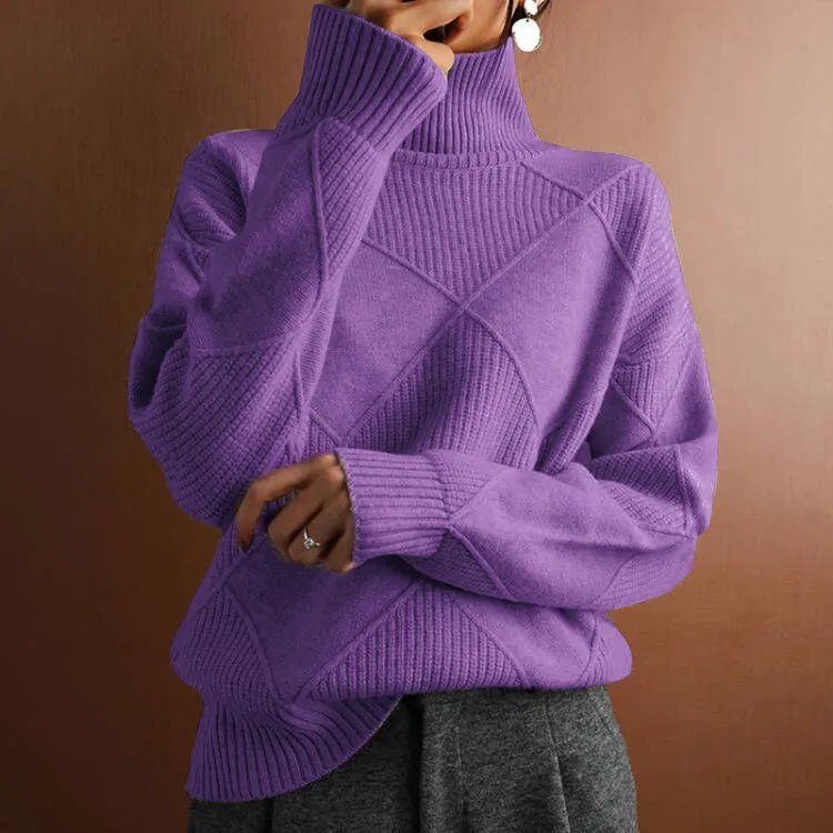 Fashion Loose High Collar Knitted Sweater