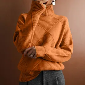 Fashion Loose High Collar Knitted Sweater