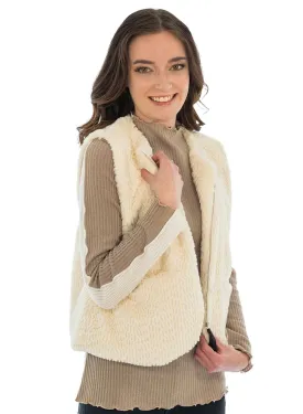 Faux Fur Vest - White