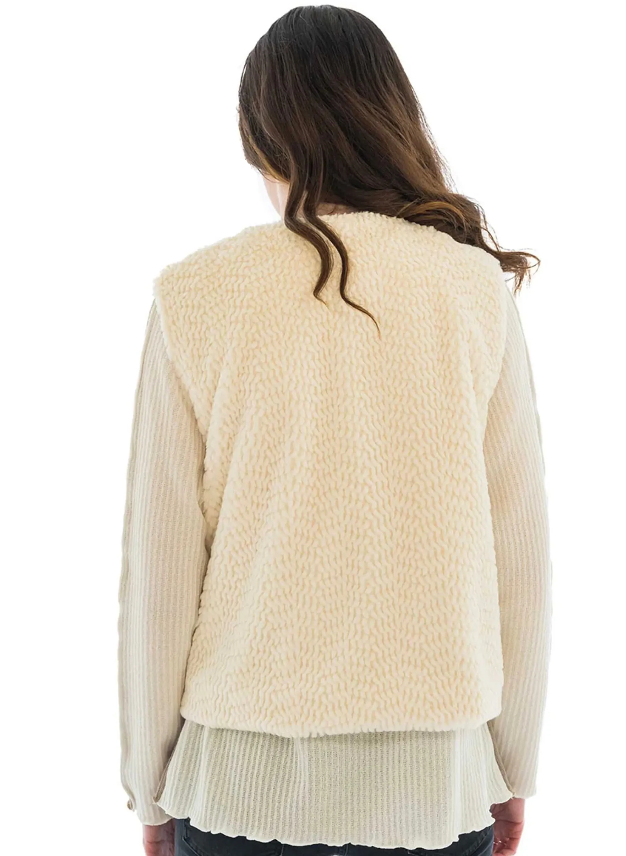 Faux Fur Vest - White