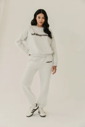 FIKA Cosy Embroidered Sweatpants - Grey Marl