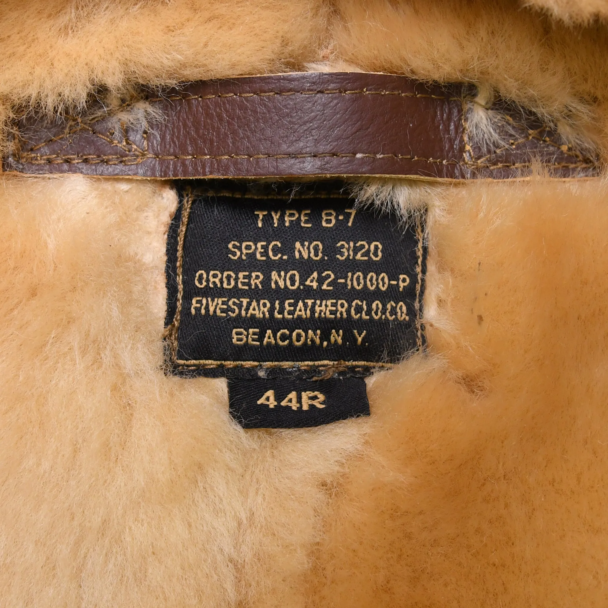 FiveStar Leather Repro WWII USAAF Type B-7 Parka SPEC. NO. 3120 ORDER NO. 42-1000-P