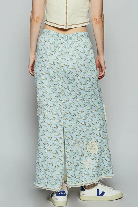 Floral Patched Skirt