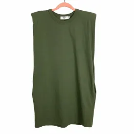 Frankie Shop Olive Green Padded Shoulder Muscle Dress- Size XS (see notes)