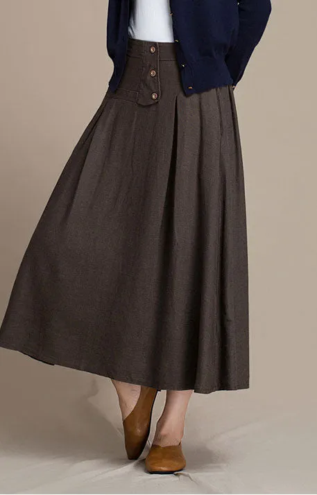 Hang down feeling linen skirt for autumn J084-14