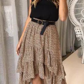 High Waist Frilled Skirt