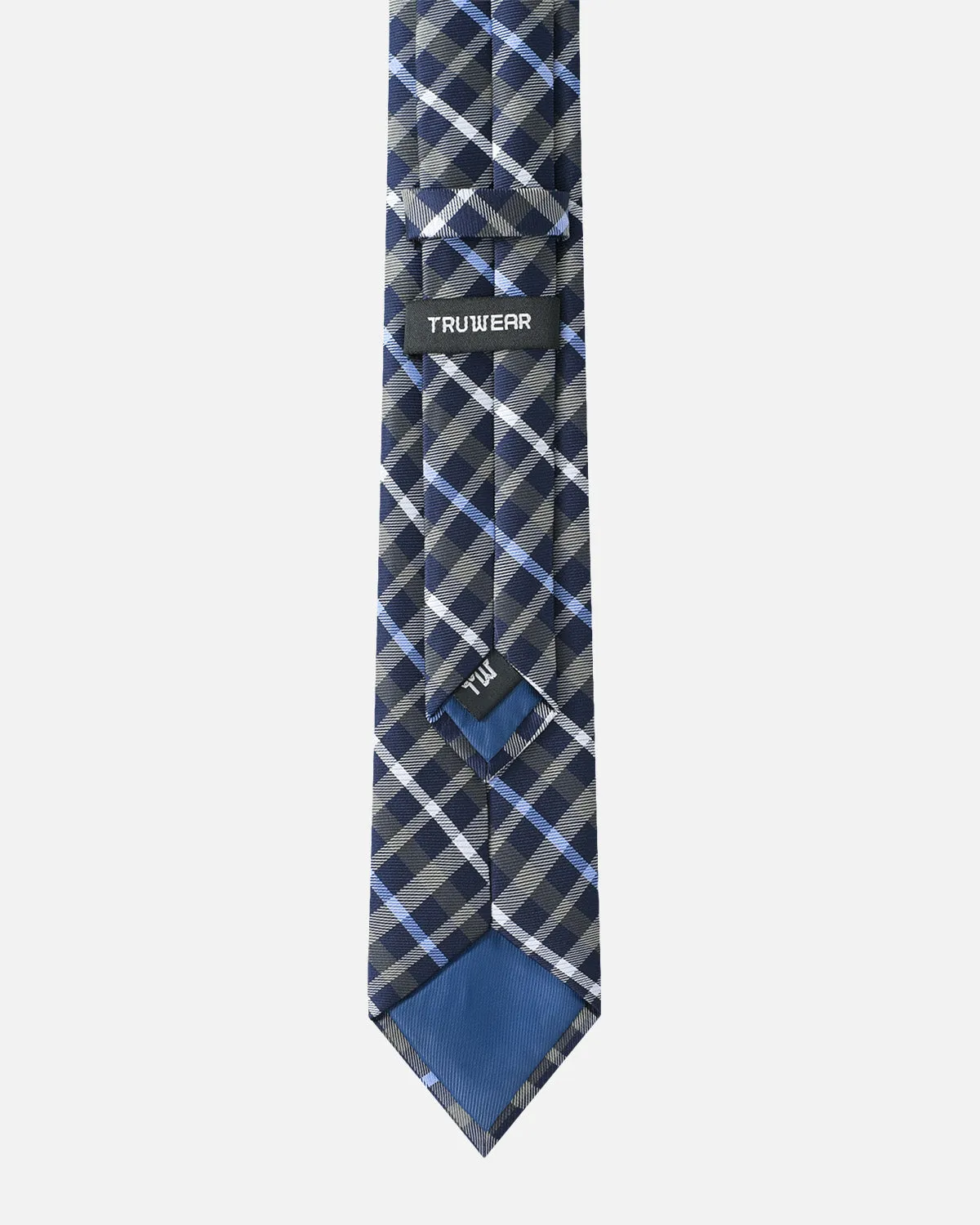 Immortal Charcoal Powder Blue & Navy Stripe Tie