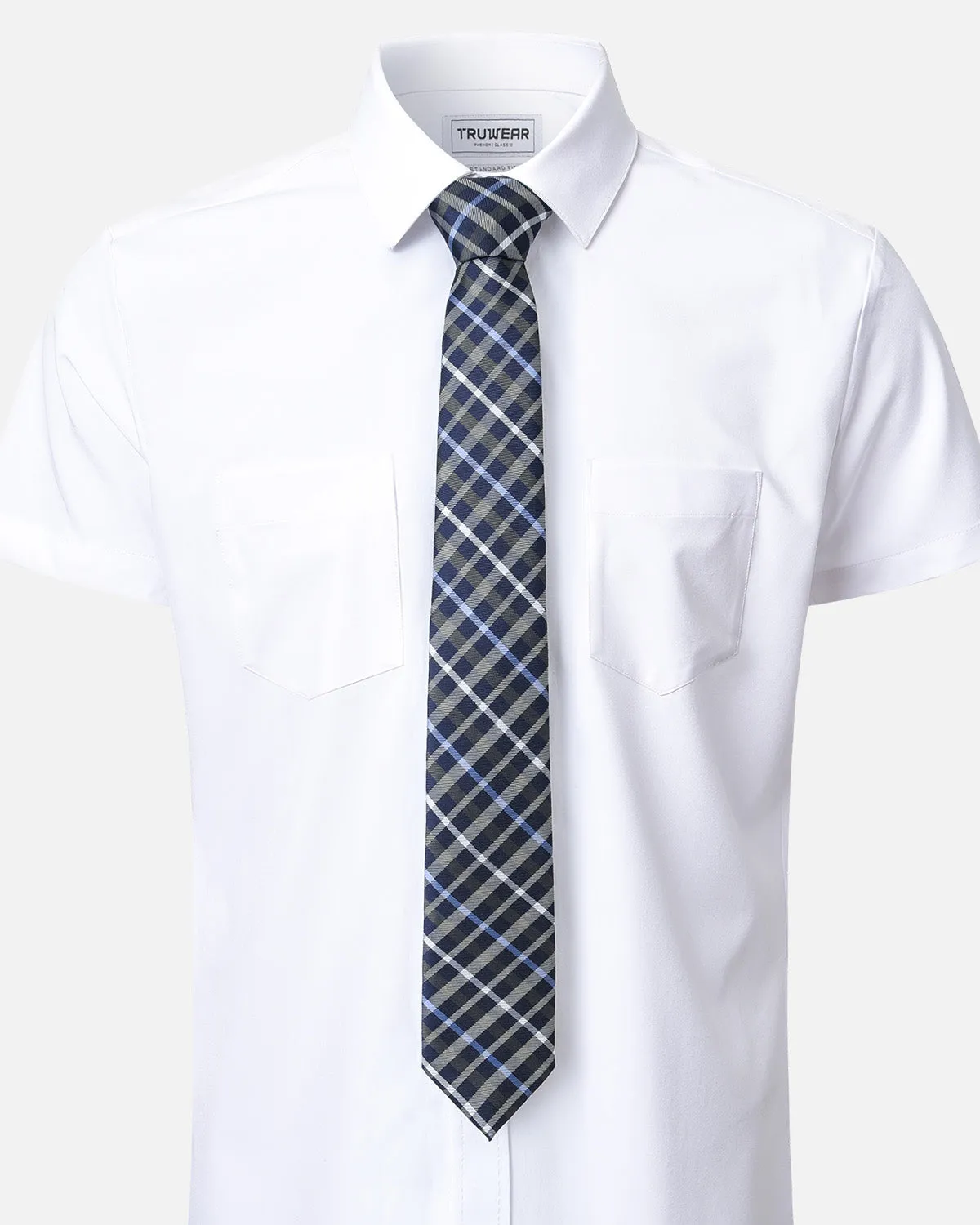 Immortal Charcoal Powder Blue & Navy Stripe Tie