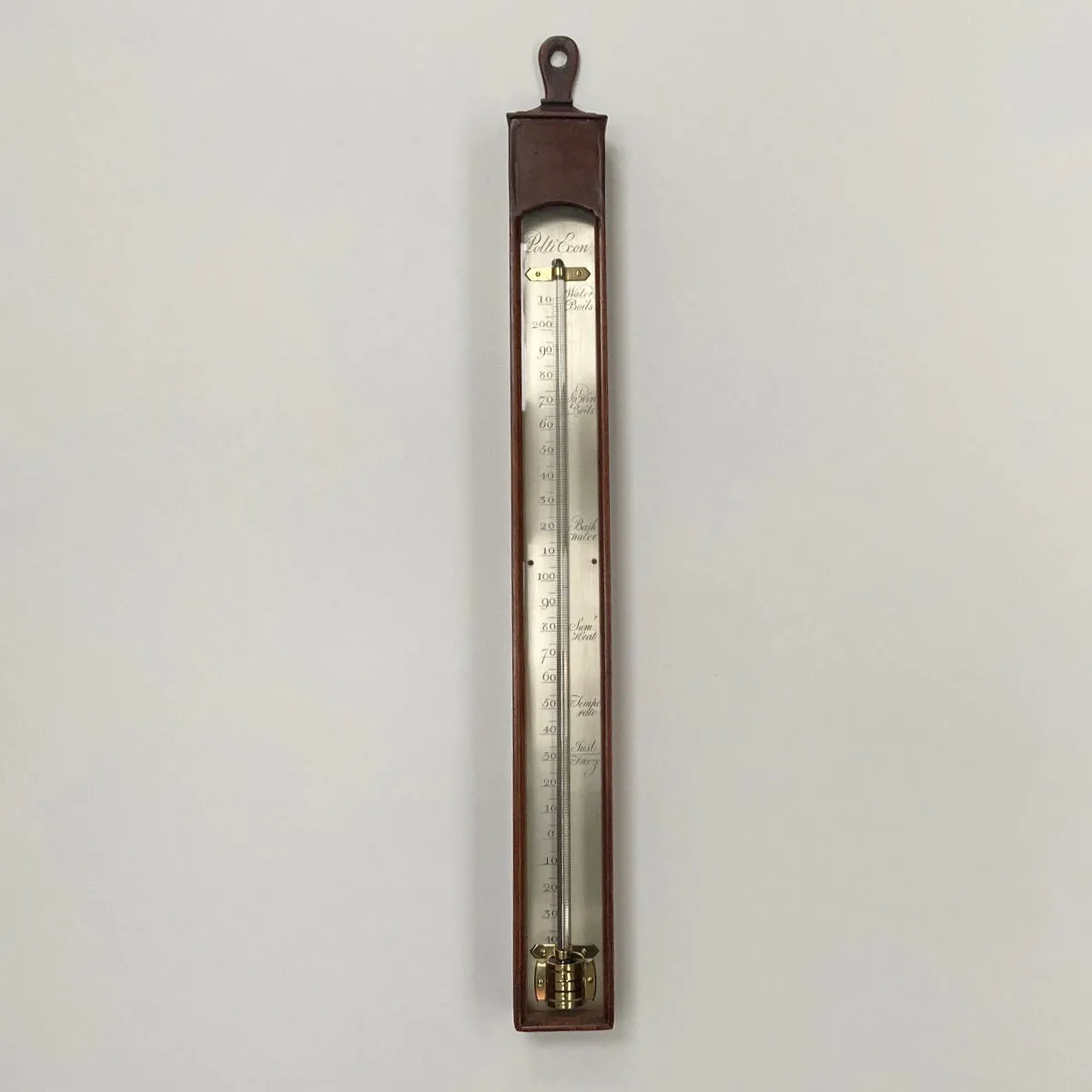 Large Eighteenth Century Mahogany Wall Thermometer by Polti of Exon
