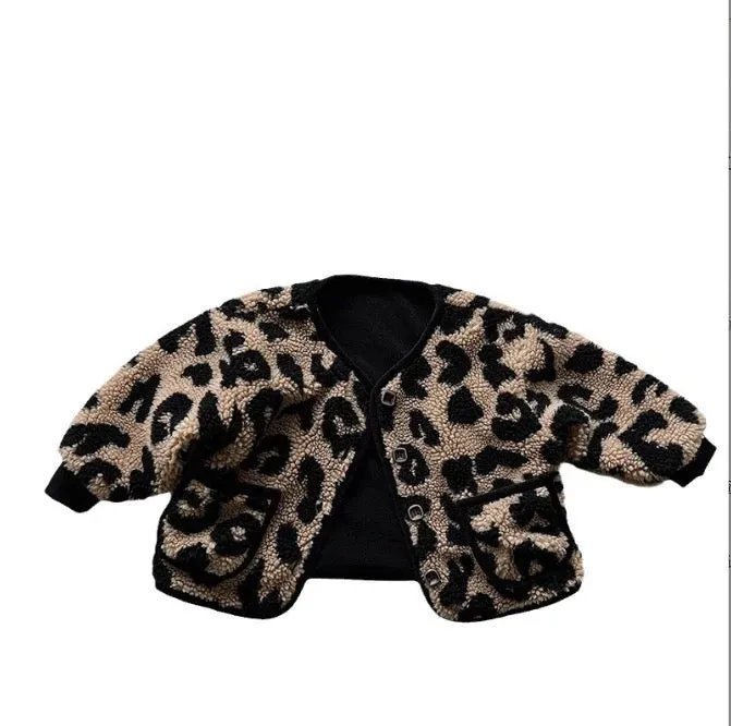 Leni Teddy Leopard Coat (Black)