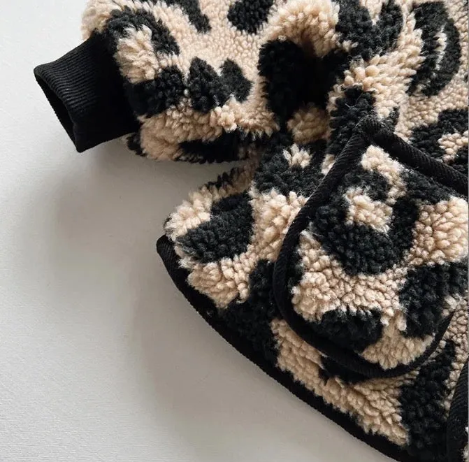 Leni Teddy Leopard Coat (Black)