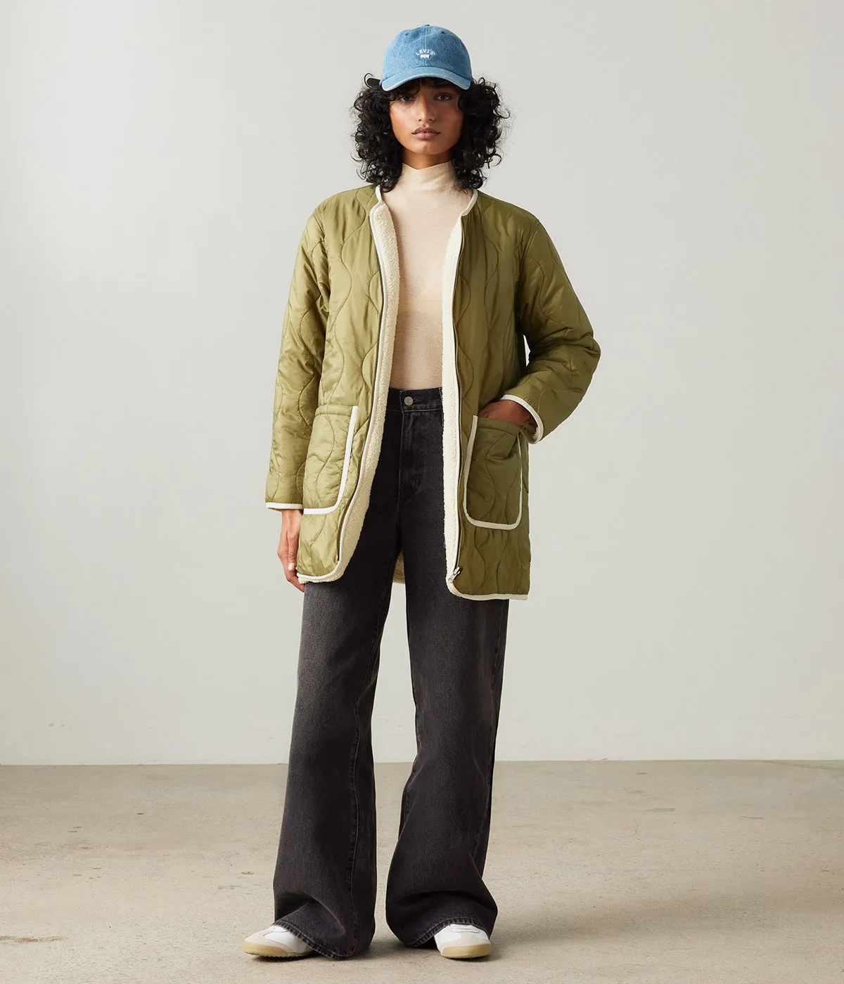 LEVI'S WOMENS CRAWFORD 3 IN 1 PARKA A8520-0000 ARMY GREEN