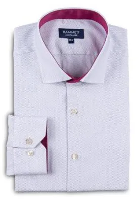 Luxury Fine White Men's Shirt With Designer Contrast Detail