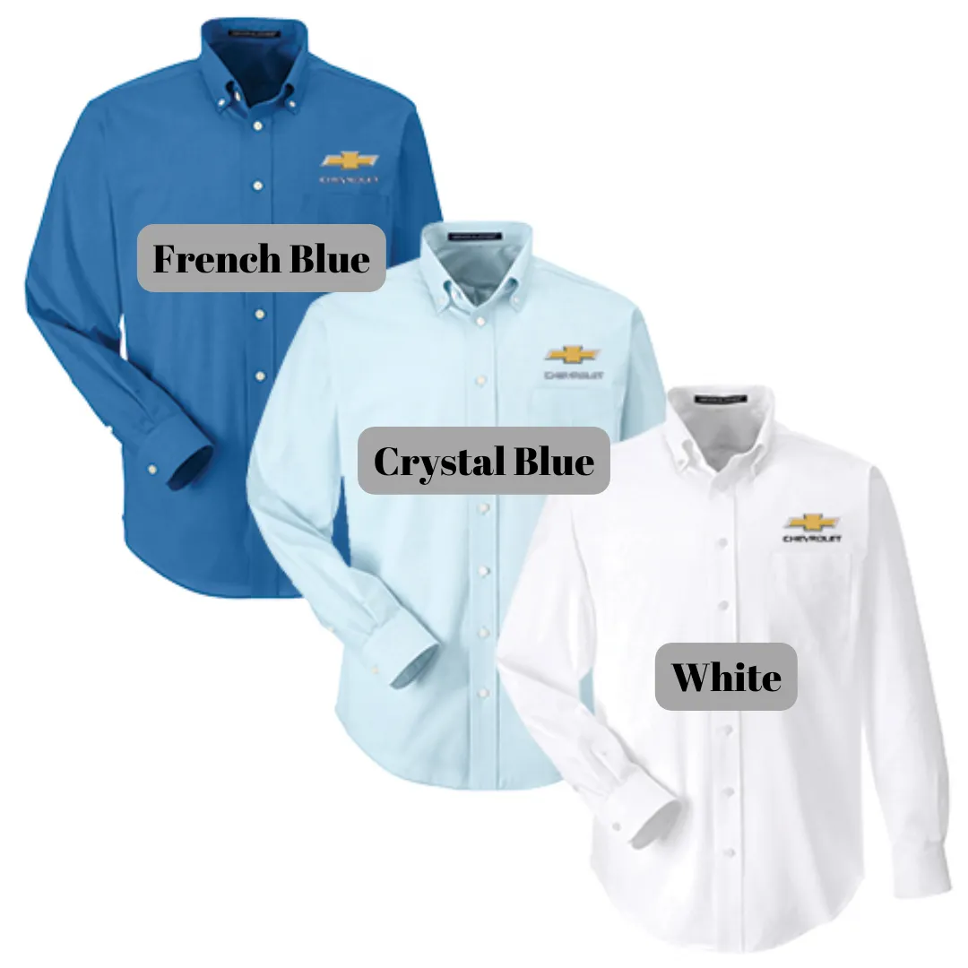 Men's Gold Bowtie Crown Collection Solid Oxford Woven Dress Shirt