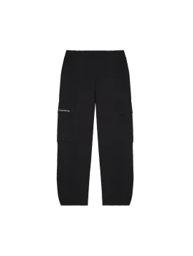 Mens Organic Cotton Linen Cargo Pants—black