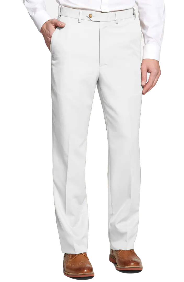 Microfiber, Self Sizer<br>Flat Front<br>Regular Rise