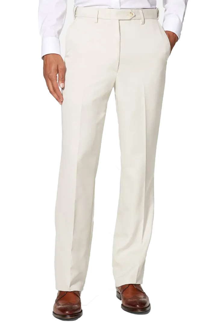 Microfiber, Self Sizer<br>Flat Front<br>Regular Rise