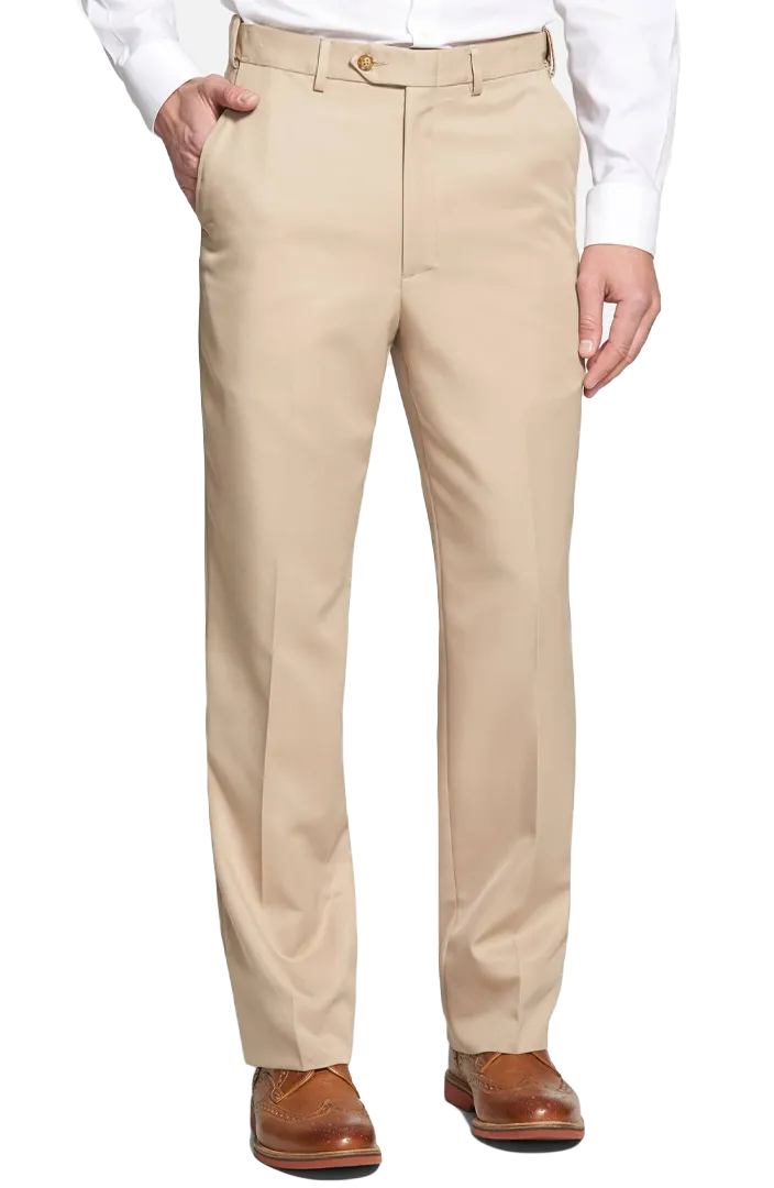 Microfiber, Self Sizer<br>Flat Front<br>Regular Rise