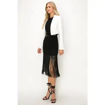 NB Woven Cropped Hidden Hook Blazer