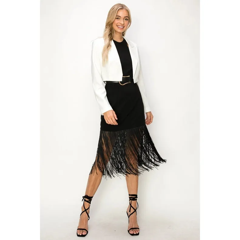 NB Woven Cropped Hidden Hook Blazer