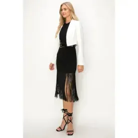 NB Woven Cropped Hidden Hook Blazer