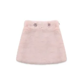 Nicole faux-fur Skirt pink