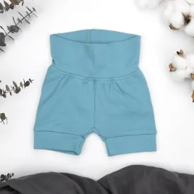 Organic Cotton High Waist Baby Shorts, Sky