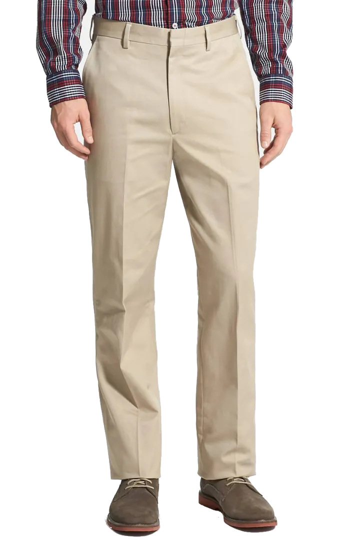 Performance Dress Khaki<br>Flat Front<br>Long Rise