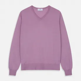 Pink Merino Kennedy V-Neck Jumper