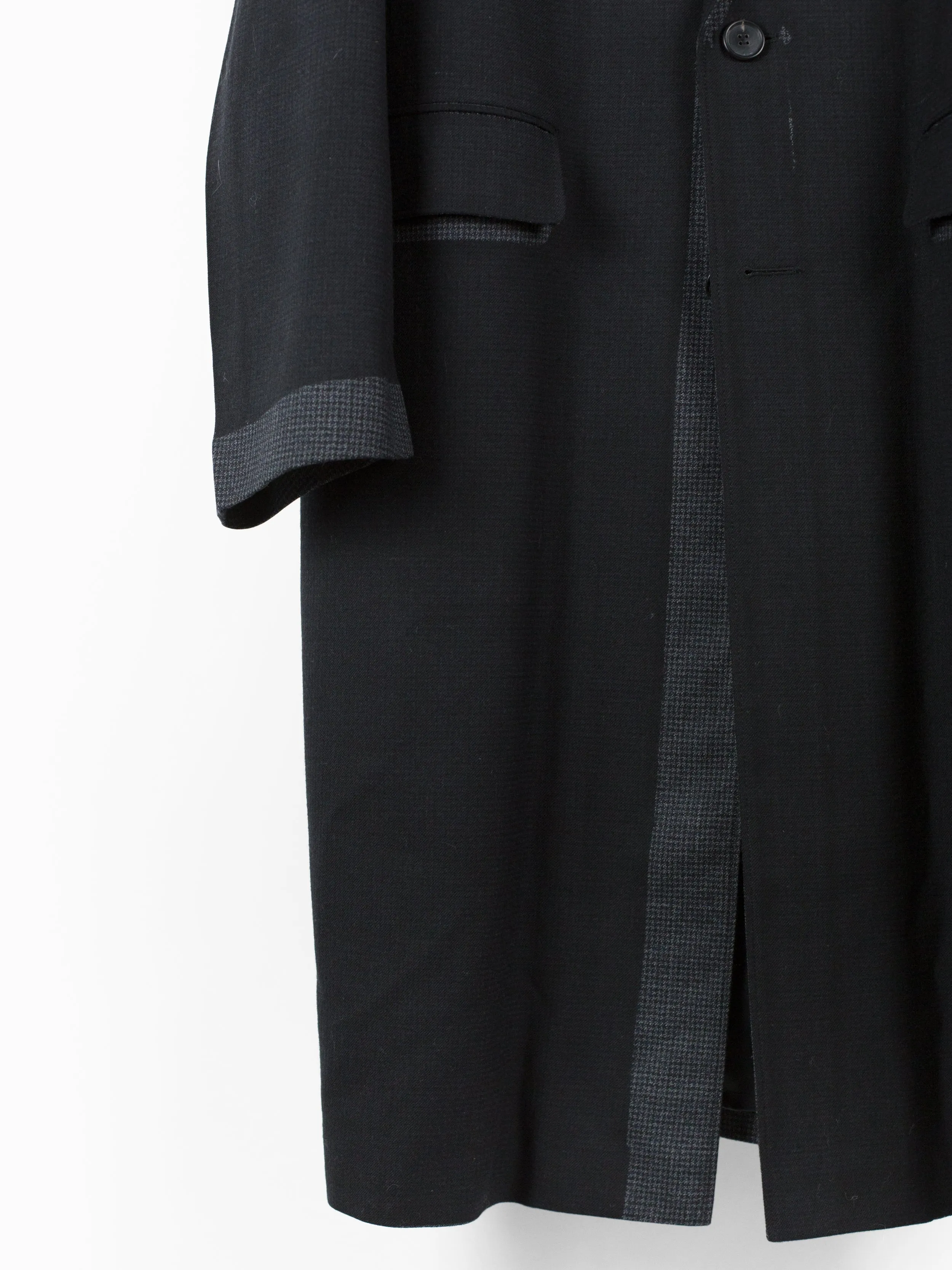 Prada AW18 Overprint Wool Houndstooth Overcoat