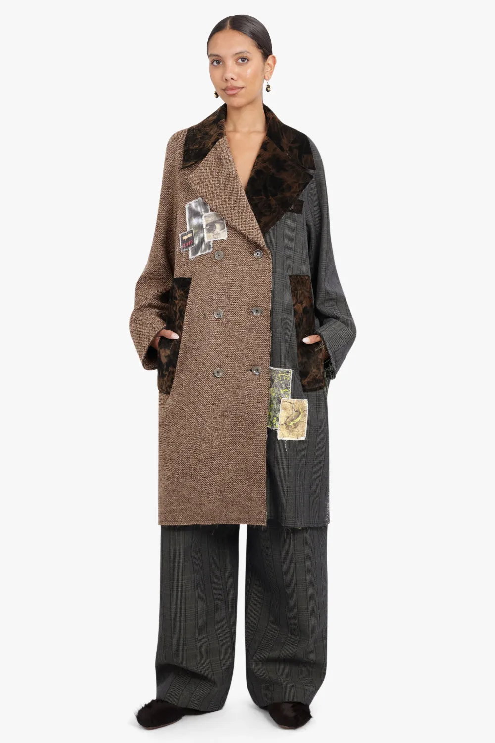 Raglan Coat in Glen Check | Charcoal