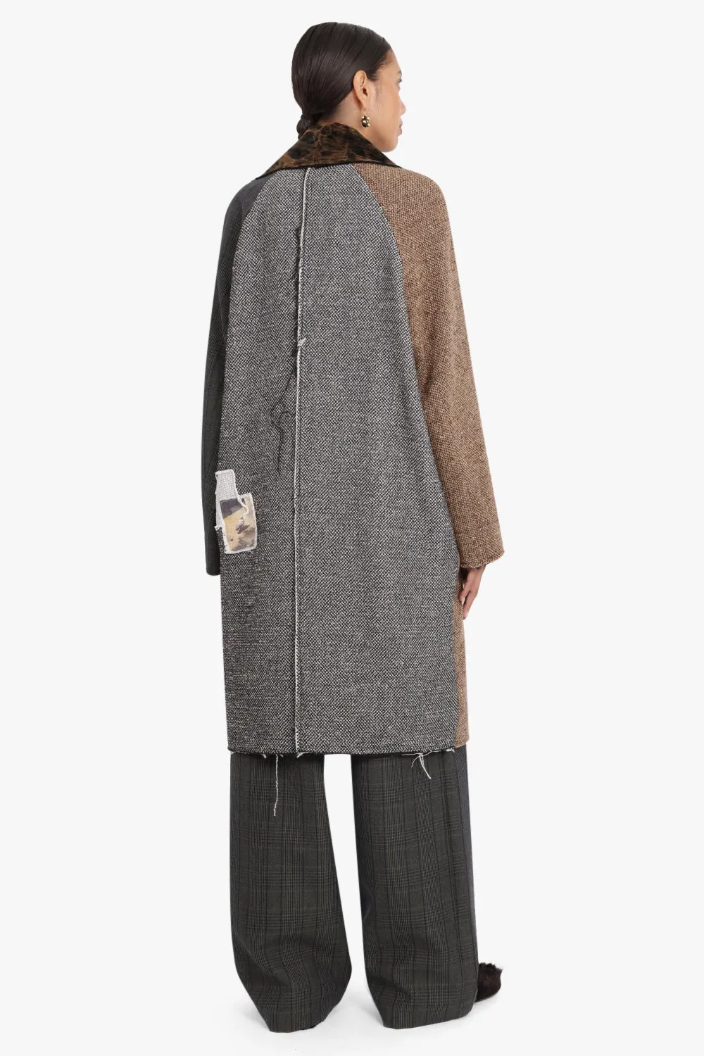 Raglan Coat in Glen Check | Charcoal