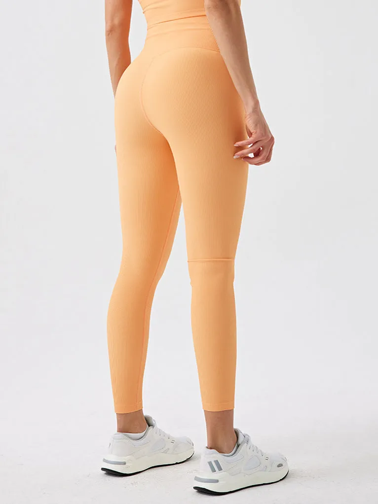 Ribbed High Waist Seamless Yoga Pants