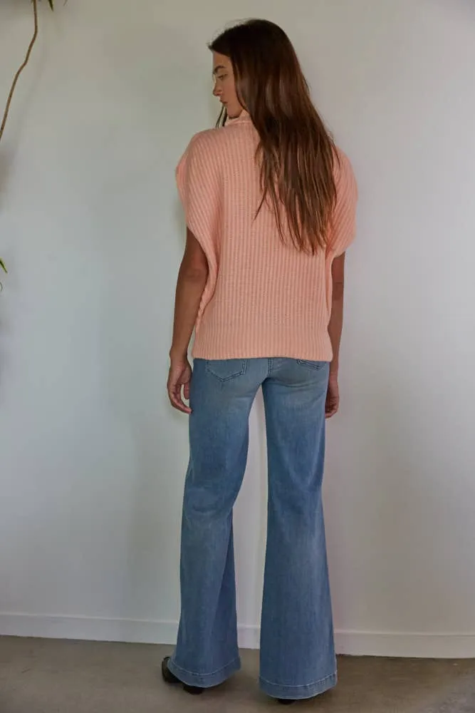 Ribbed Turtleneck Vest Top
