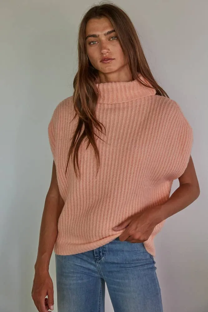 Ribbed Turtleneck Vest Top