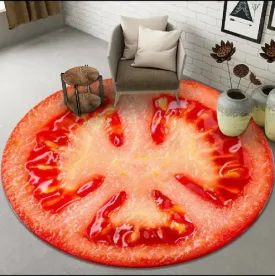 Round Fruit Pattern Rug