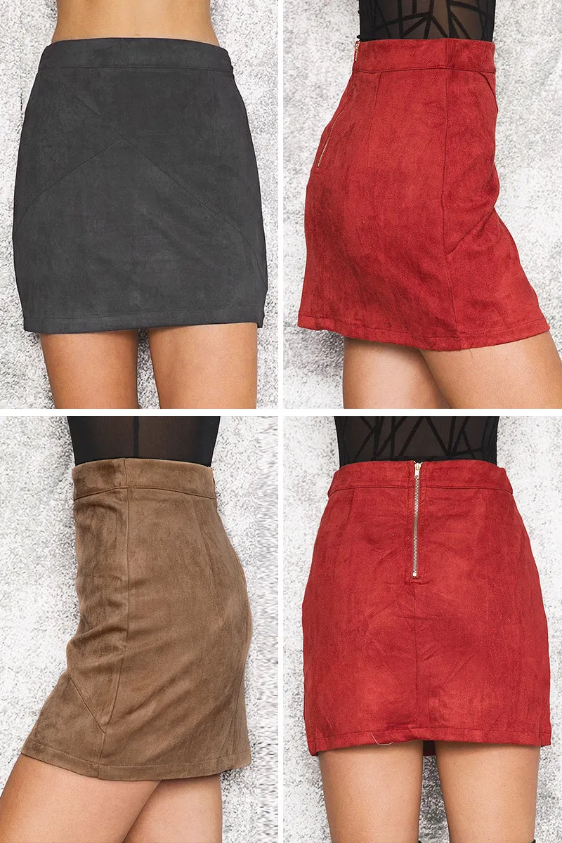 Runaway Baby Suede Mini Skirts