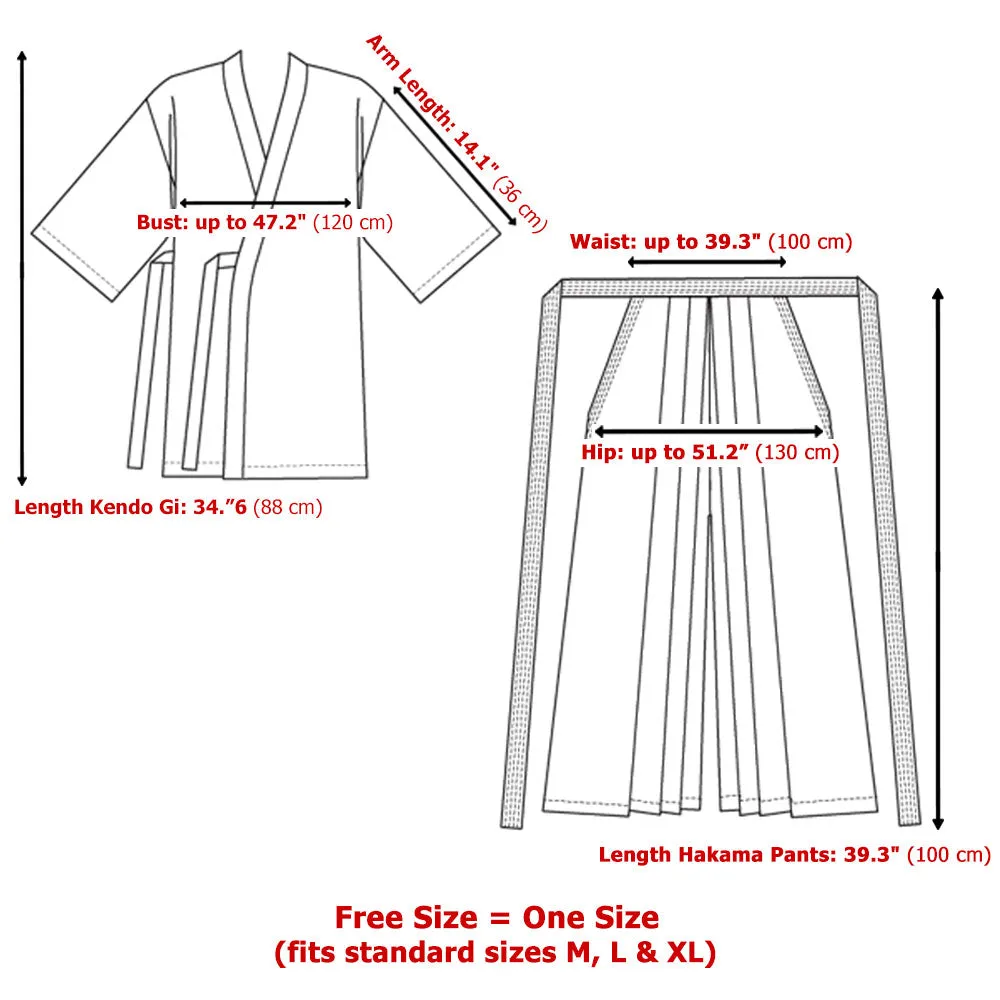 Samurai Kimono Haori Hakama Raijin Storm Costume Set