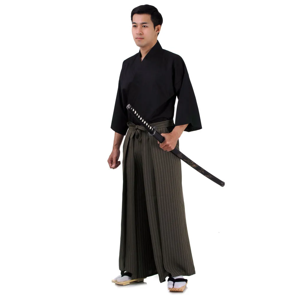 Samurai Kimono Haori Hakama Raijin Storm Costume Set