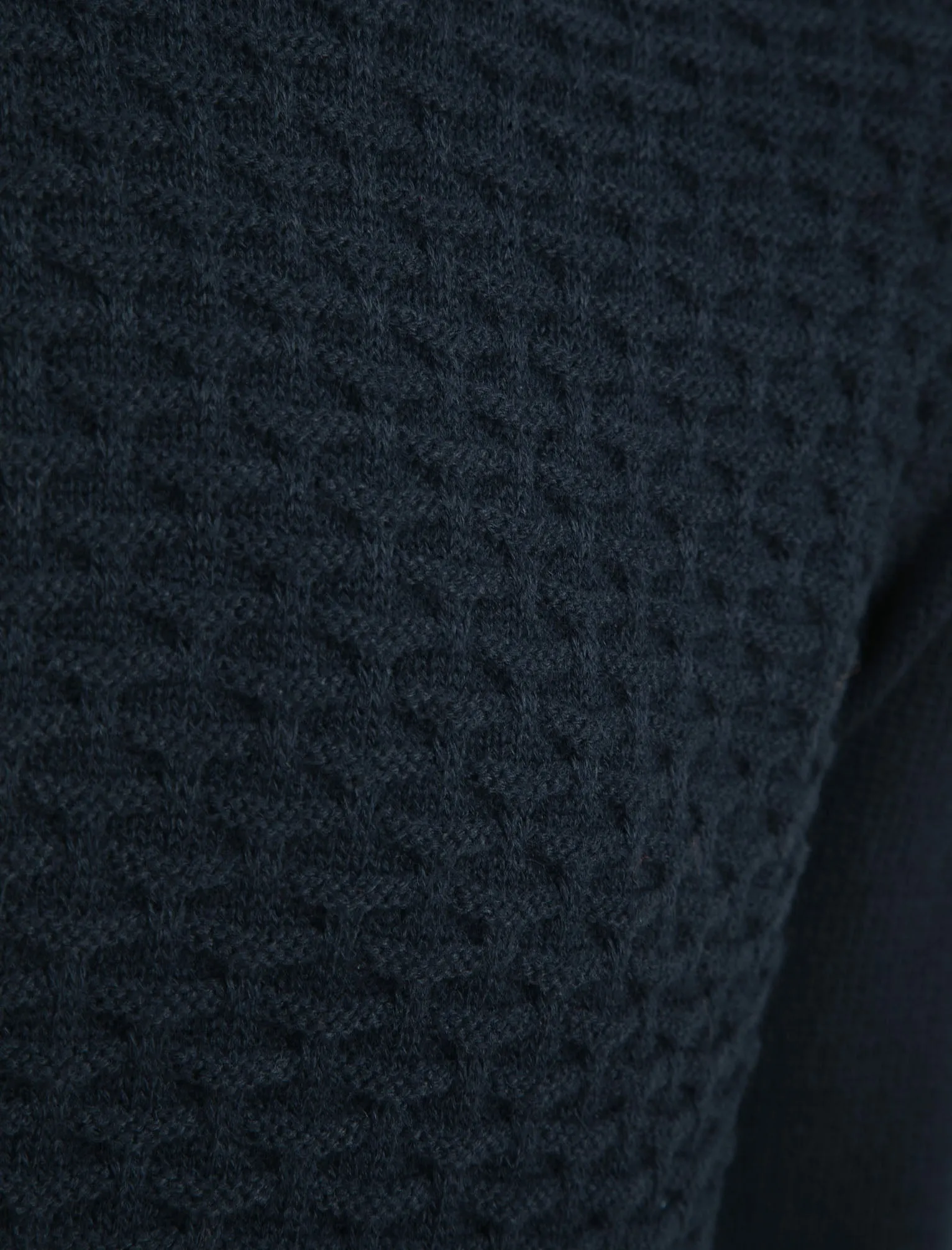 Shikara Stitched Panel Wool Blend Knitted Jumper in True Navy - Tokyo Laundry