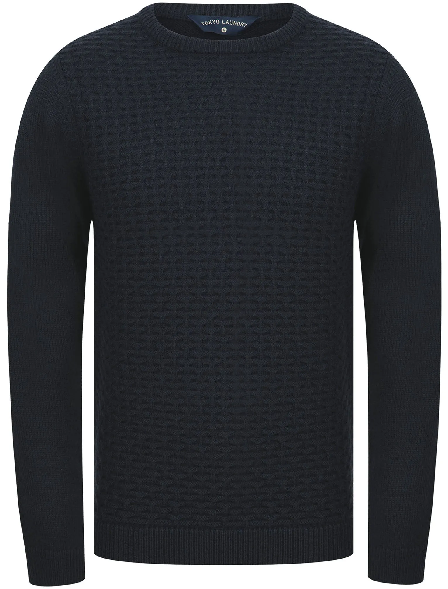 Shikara Stitched Panel Wool Blend Knitted Jumper in True Navy - Tokyo Laundry