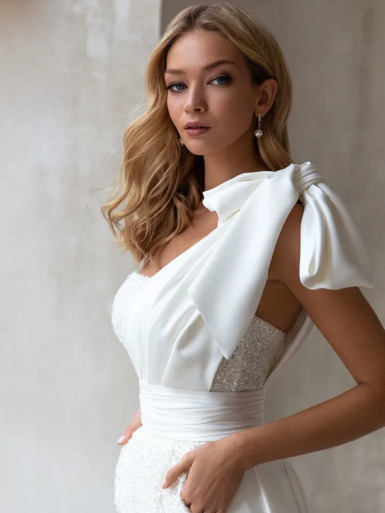 Short Jumpsuit Wedding Stain Dress